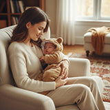 baby with Winter Baby Romper for Newborns camel