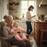 grand mother with Winter Baby Romper for Newborns pink